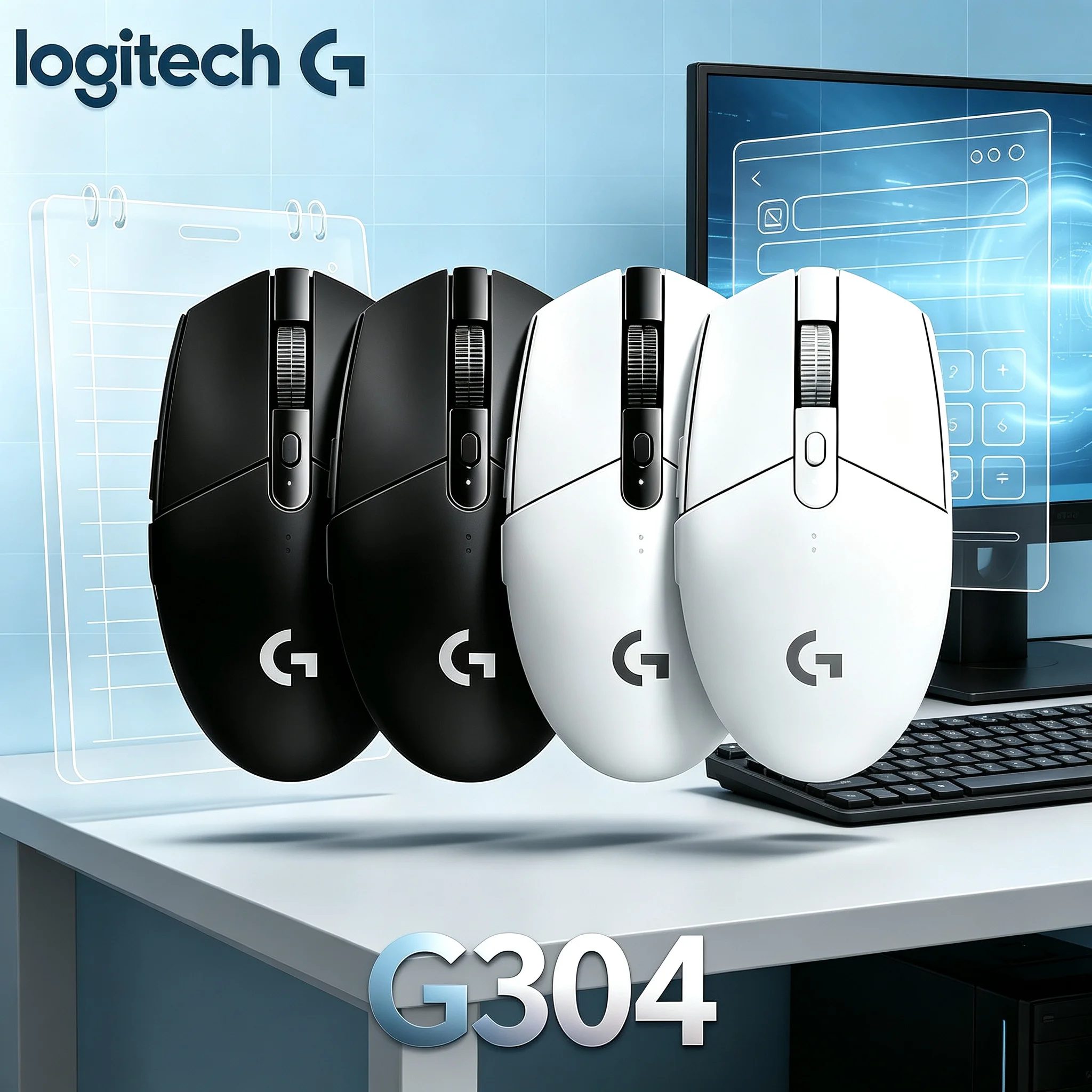 Logitech G304 Wireless Mice High‑Efficiency Working Performance for Office Document Editing and Immersive Computer Gaming Experi