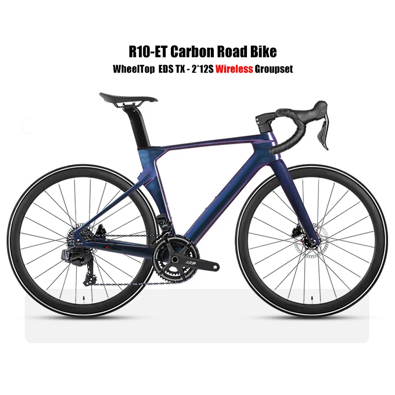 Twitter Cheap Carbon Fiber Road Bike Wireless WheelTop EDS TX 24 Speed Electronic Shifter Hydraulic Disc Brake Men's Boy Bicycle