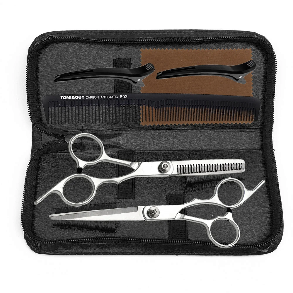 Professional Barber Scissors Accessories Shop 6 Inch Hairdressing Hair Haircut Cutting Thinning Tools Salon Hairdresser's Set