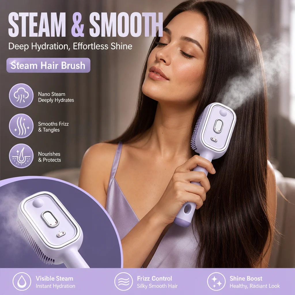 Electric Hair Comb Mist Conditioning Brush Hair Care Brush Scalp Massage Tool Portable Styling Comb Smooth Frizz Moisturizing