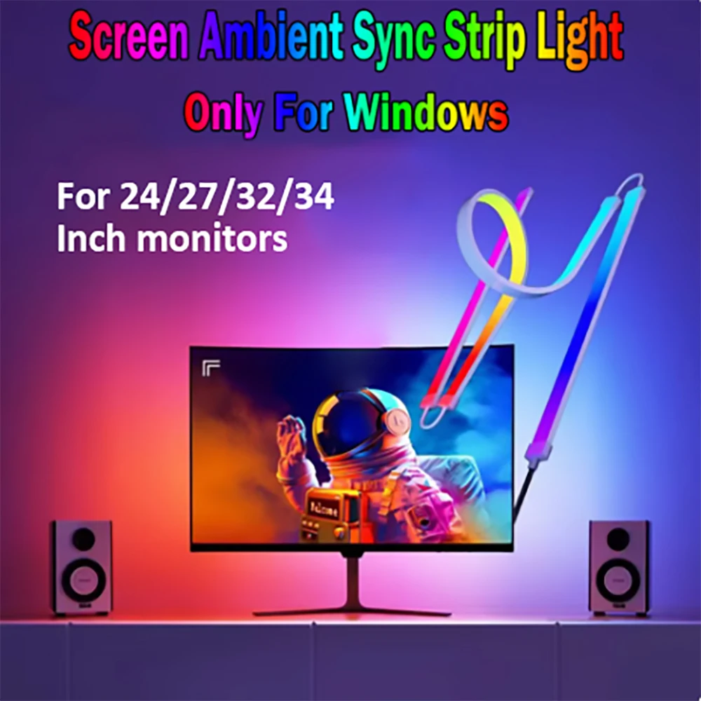 Monitor Smart Ambient LED Strip TV Lighting PC Display Sync Backlight DIY Party Atmosphere Light Ramadan Decor Lamp Game Holiday