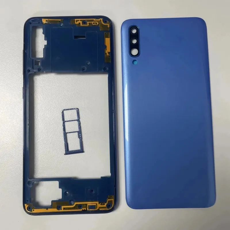 

Чехол с полным корпусом для Samsung Galaxy A70 A705, задняя крышка со средней рамкой и запасными частями для объектива камеры