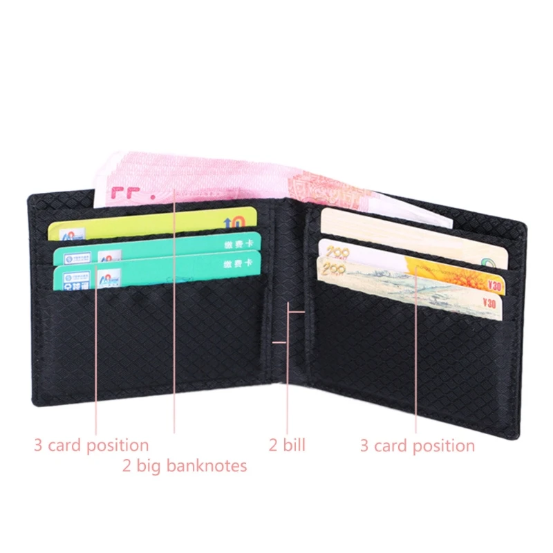 Fashion Men's Bifold RFID Blocking Carbon Fiber Wallet Holder Purse for