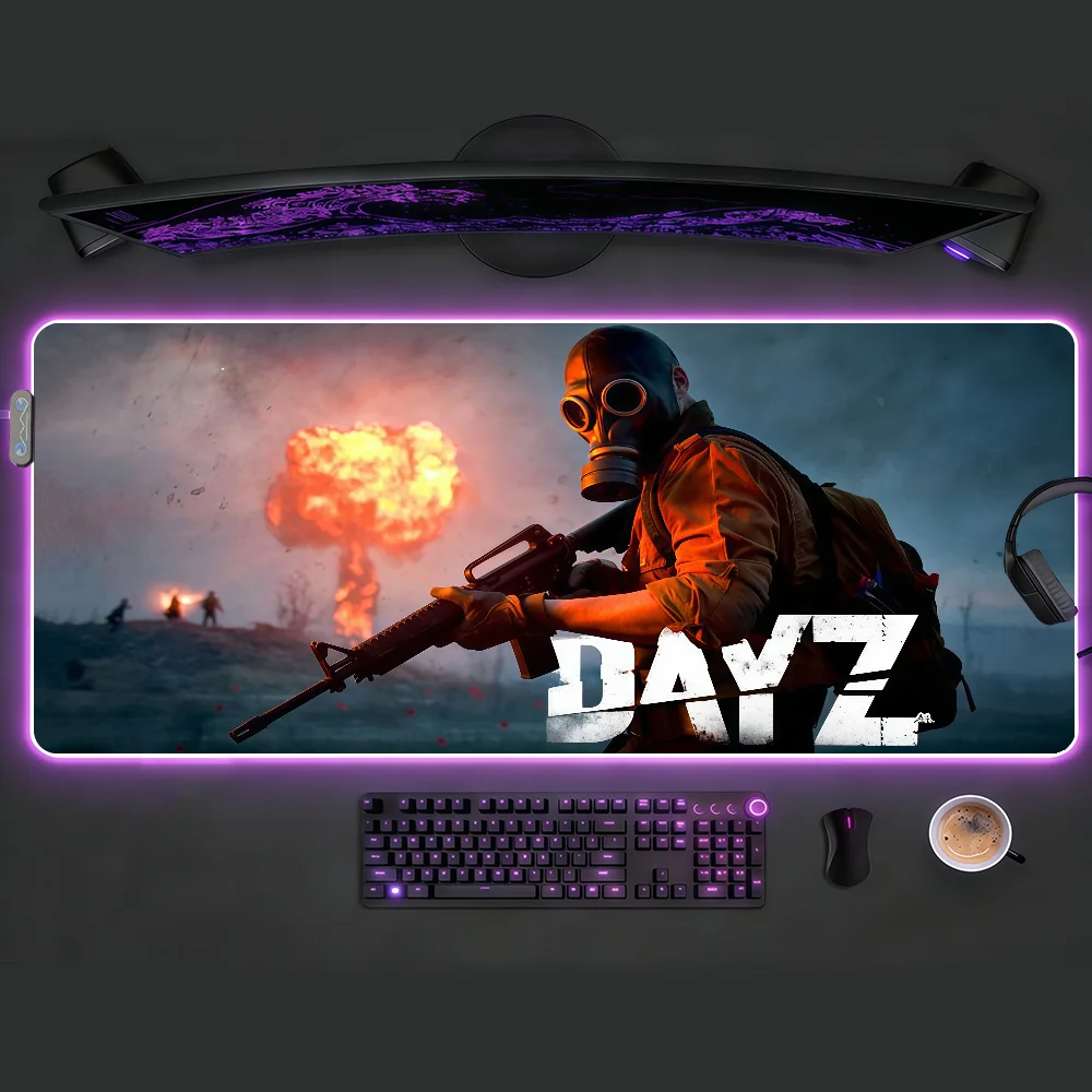 

D-DayZ Mouse Pad RGB LED Non-slip Desk Mat Rubber Gaming Accessories Large XXL Computer Office Keyboard Carpet