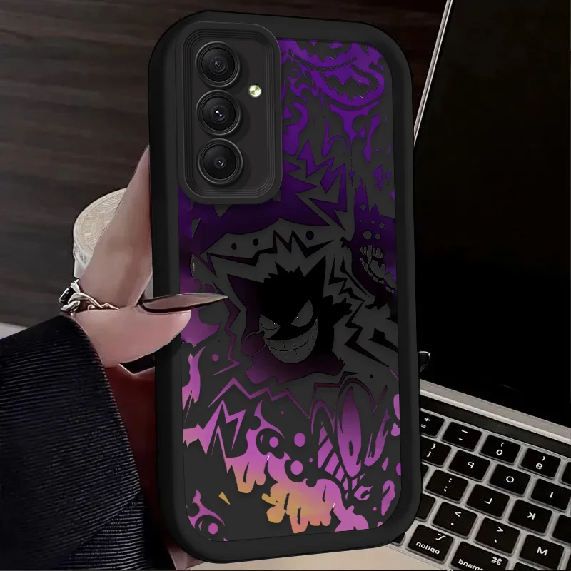 الفاخرة P-Pokemon Gengar قضية الهاتف لسامسونج غالاكسي A55 A35 A25 A15 A05 A05S 5G A24 A13 A23 A12 A22 A32 A52 A52S A71 A72 A51