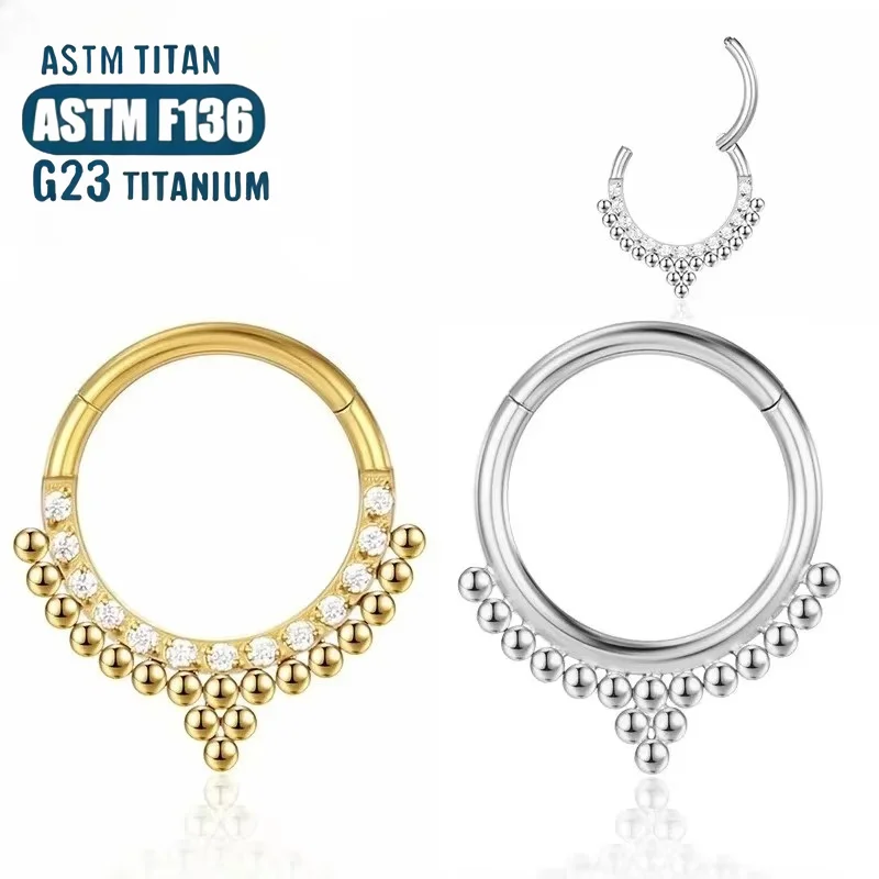 2/5pcs F136 Titanium piercing Nose Ring Women Body Jewelry Septo Sexy Ear Tragus Hinged Segment Helix Circular Septum Wholesale