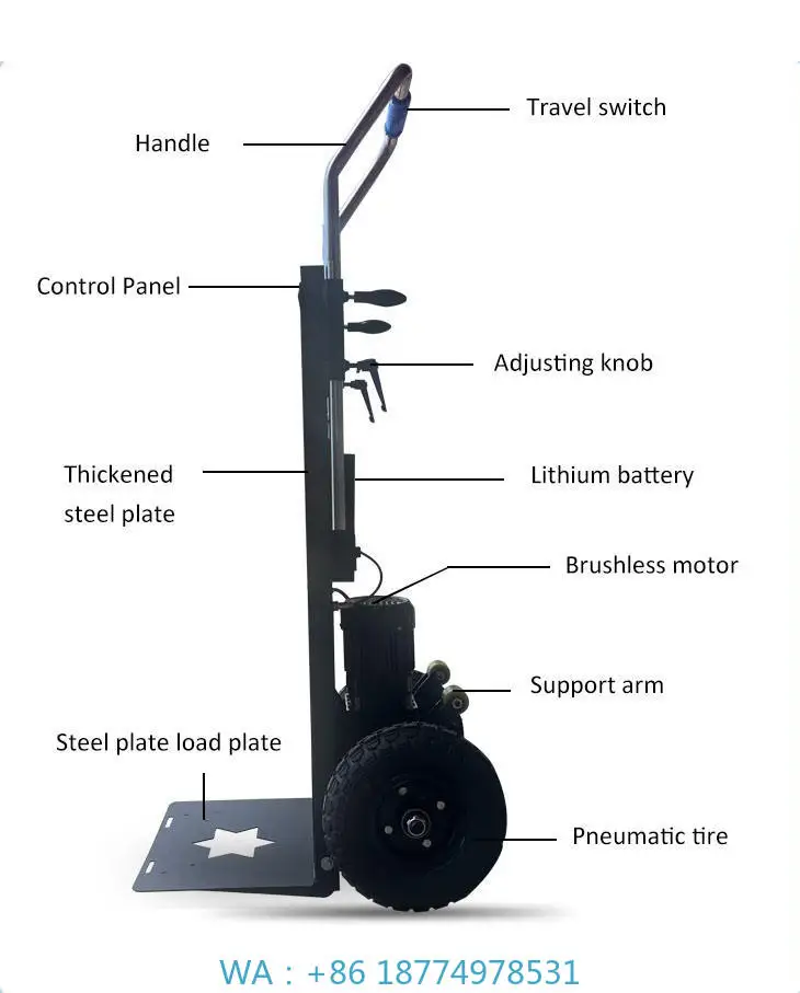 Heavy Duty Four Wheel Battery Climbing Trolley Electric Stair Climber Crawler Trolley Portable Foldable 250Kg 400Kg