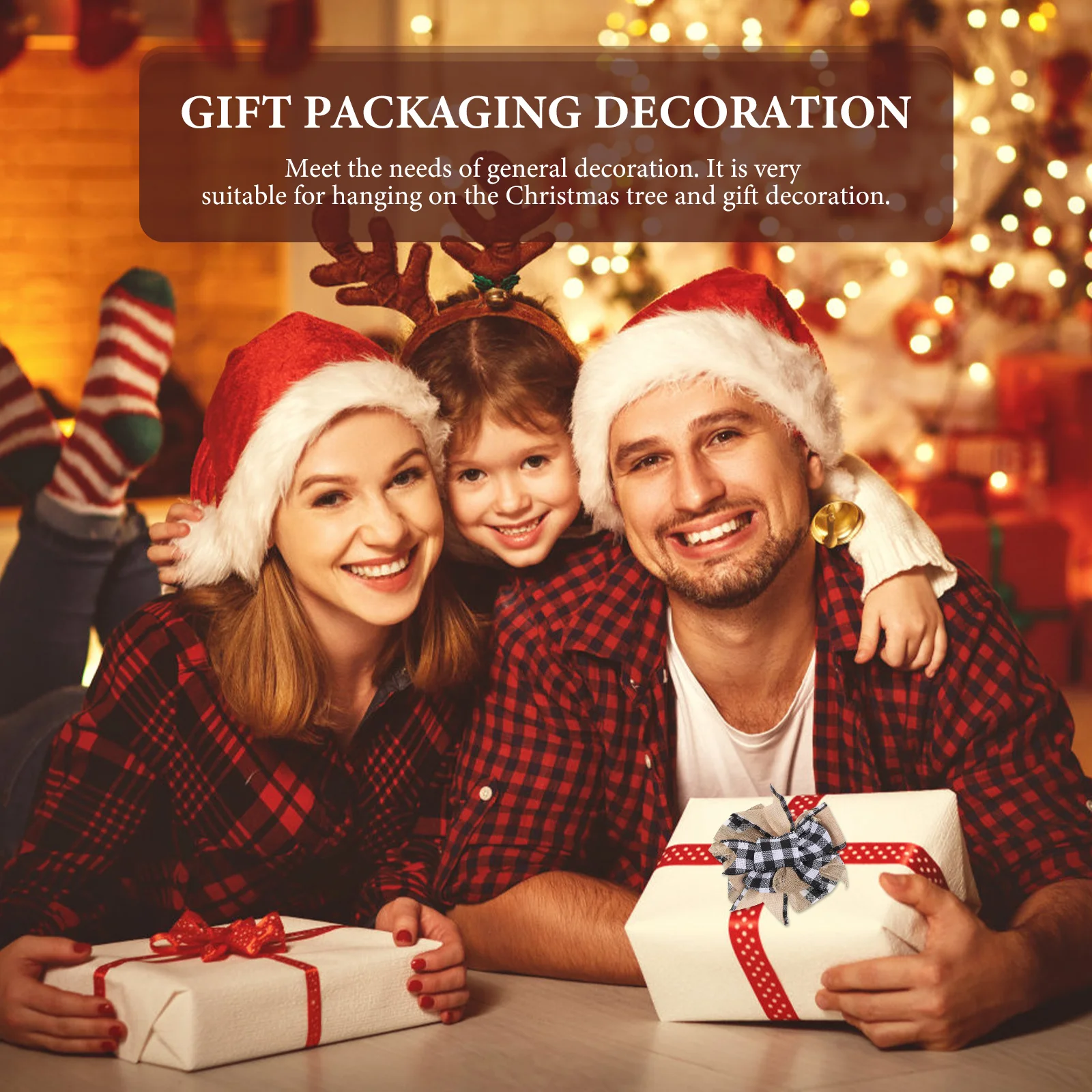 

3 Pcs Party Decor Supplies Christmas Tree Bow Ornament Decorative Bows Bowknot Hanging Xmas Ornaments