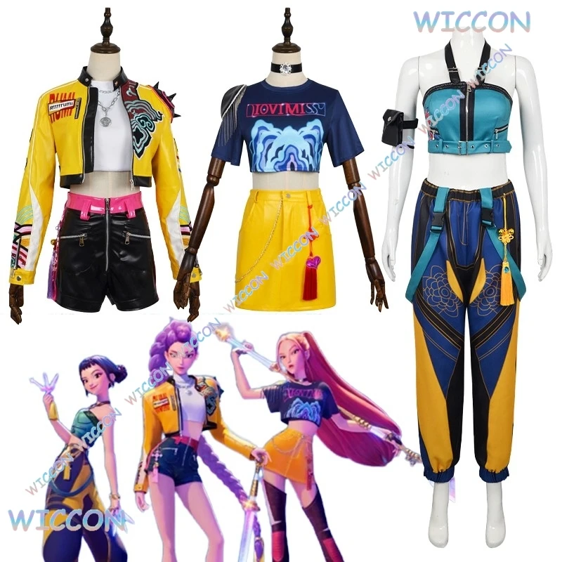 

Kpop Demon Zoey Rumi Cosplay Hunters Mira Cosplay Costume Full Set Rumi Cosplay Wig Women Halloween Roleplay Suit