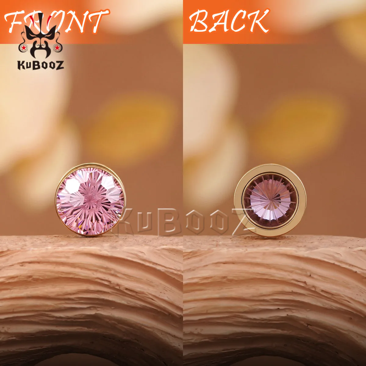KUBOOZ 2PCS Stainless Steel Ear Plugs Gauges Pink Crystal Diamond-Cut Body Jewelry Trendy Luxury Ear Tunnels Expander
