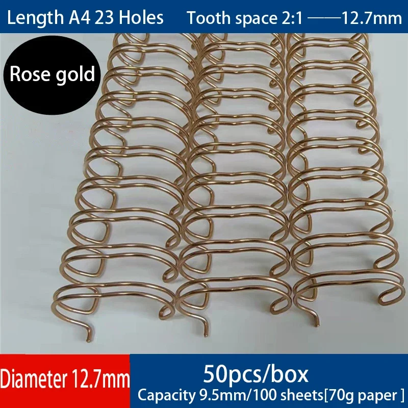 9.5/11 1/12.7mm 50pcs 2:1 Double Coil Loose Leaf A4 Binding Ring Double Wire Iron YO Ring Desk Calendar Rings for Wall Calendar