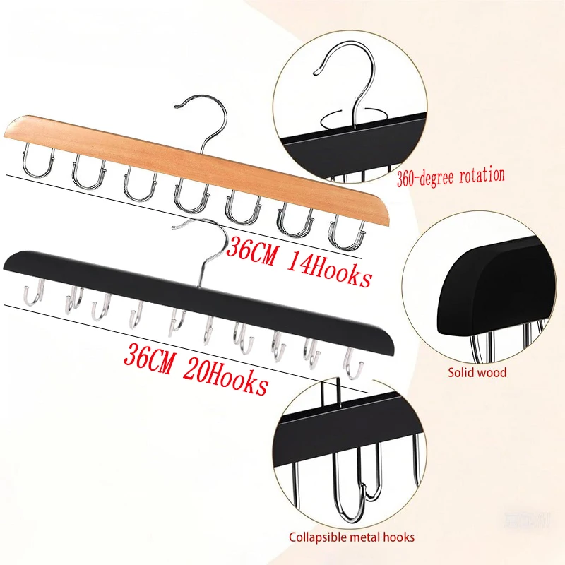 Holz Gürtel Rack Frauen Lagerung Kleiderbügel Für Kleidung Fall Hüte Bh Hause Kleidung Hängen Haken Schränke Multifunktionale Kleiderbügel – Detail 1