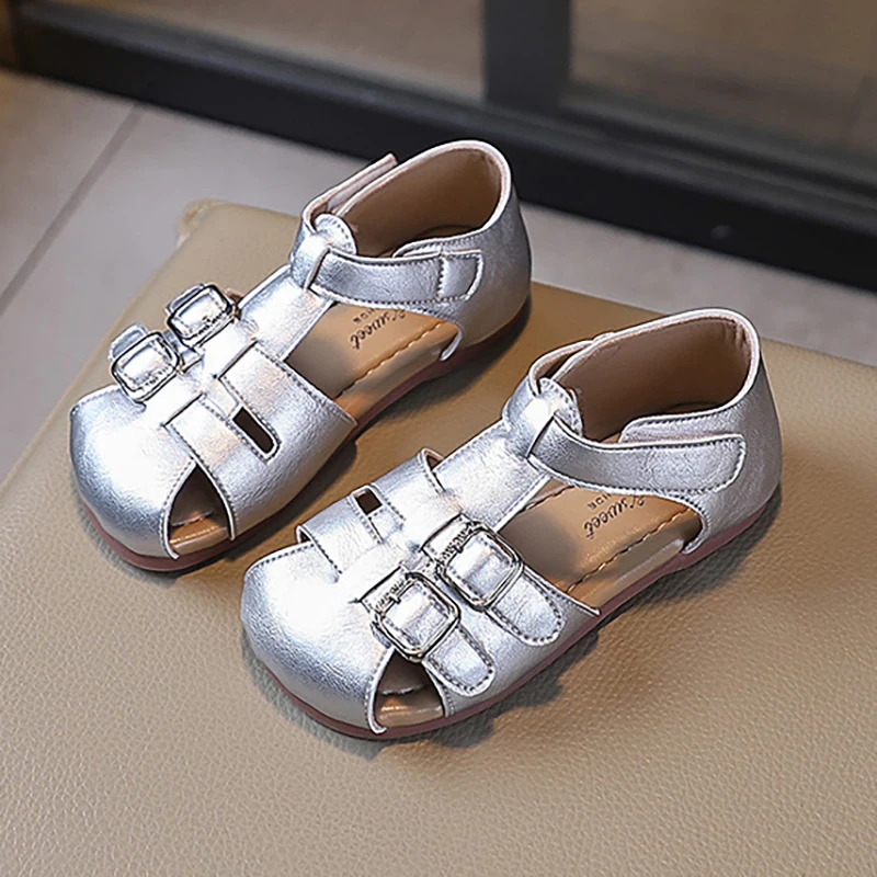

Retro Woven Children's Sandals 2025 Summer New Fashion Closed-toe Soft Soled Children's Beach Shoes Baby Casual Roman Sandals