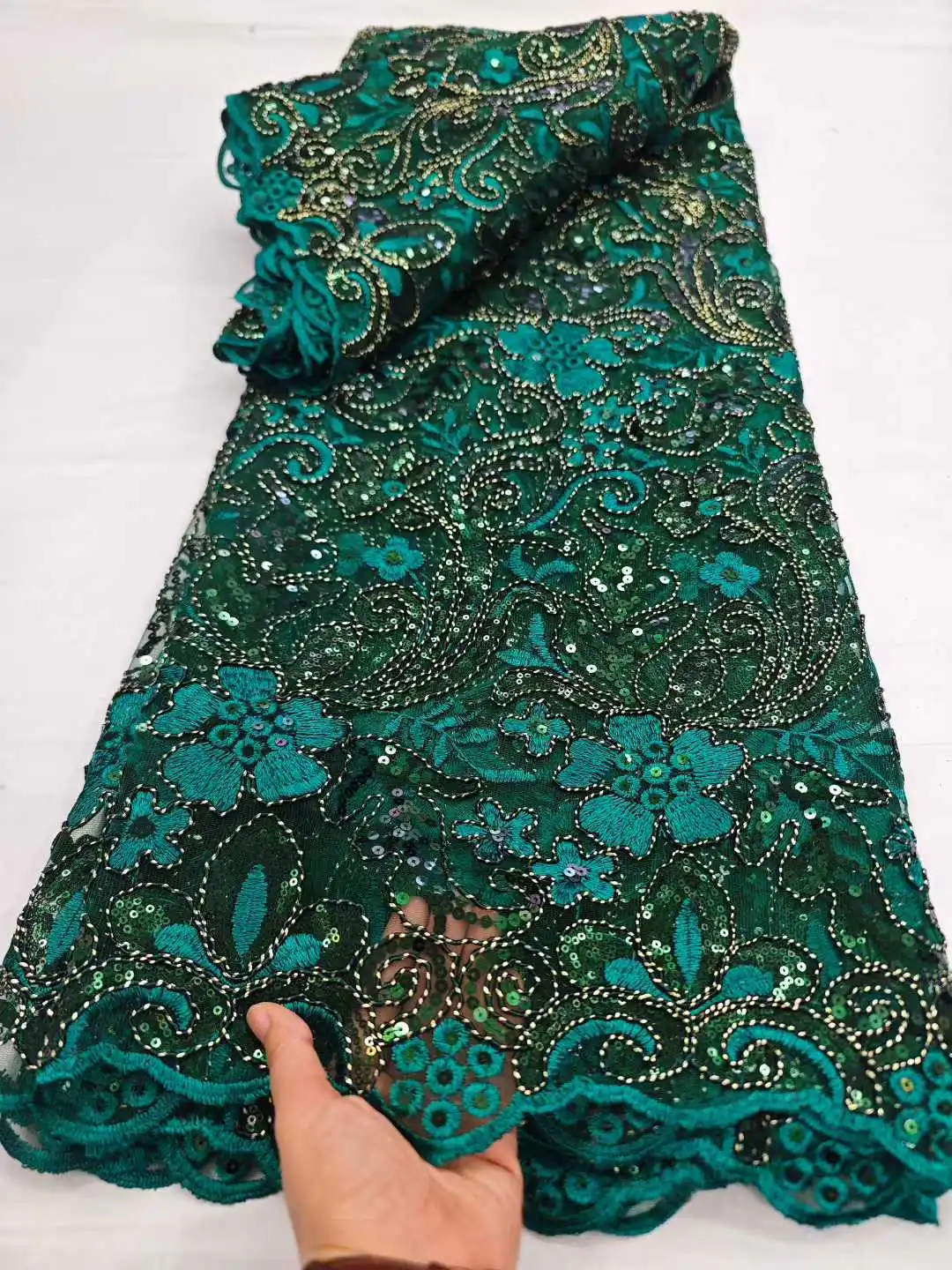 

Элитная тюлевая кружевная ткань с бисером и пайетками, хит продаж, новинка 2026 года, африканское, нигерийское, французское, для свадебных и вечерних платьев, для шитья платьев невесты