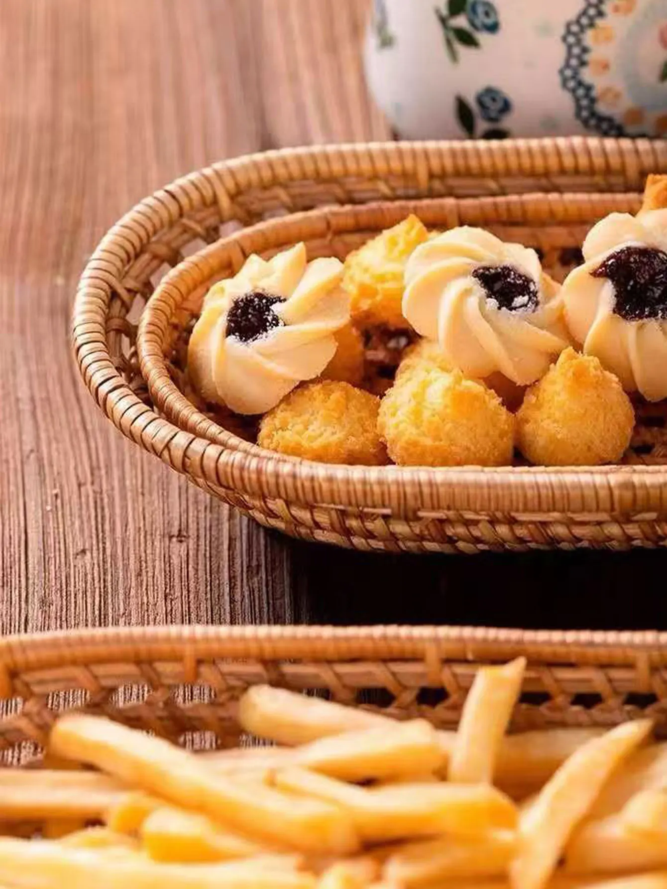 Mini Japanese-Style Bread Basket, Rattan Fruit Plate, European-Style Tableware, Fruit Bamboo Basket, Woven Household Food Tray, French Fries Basket, 1 Piece view 5