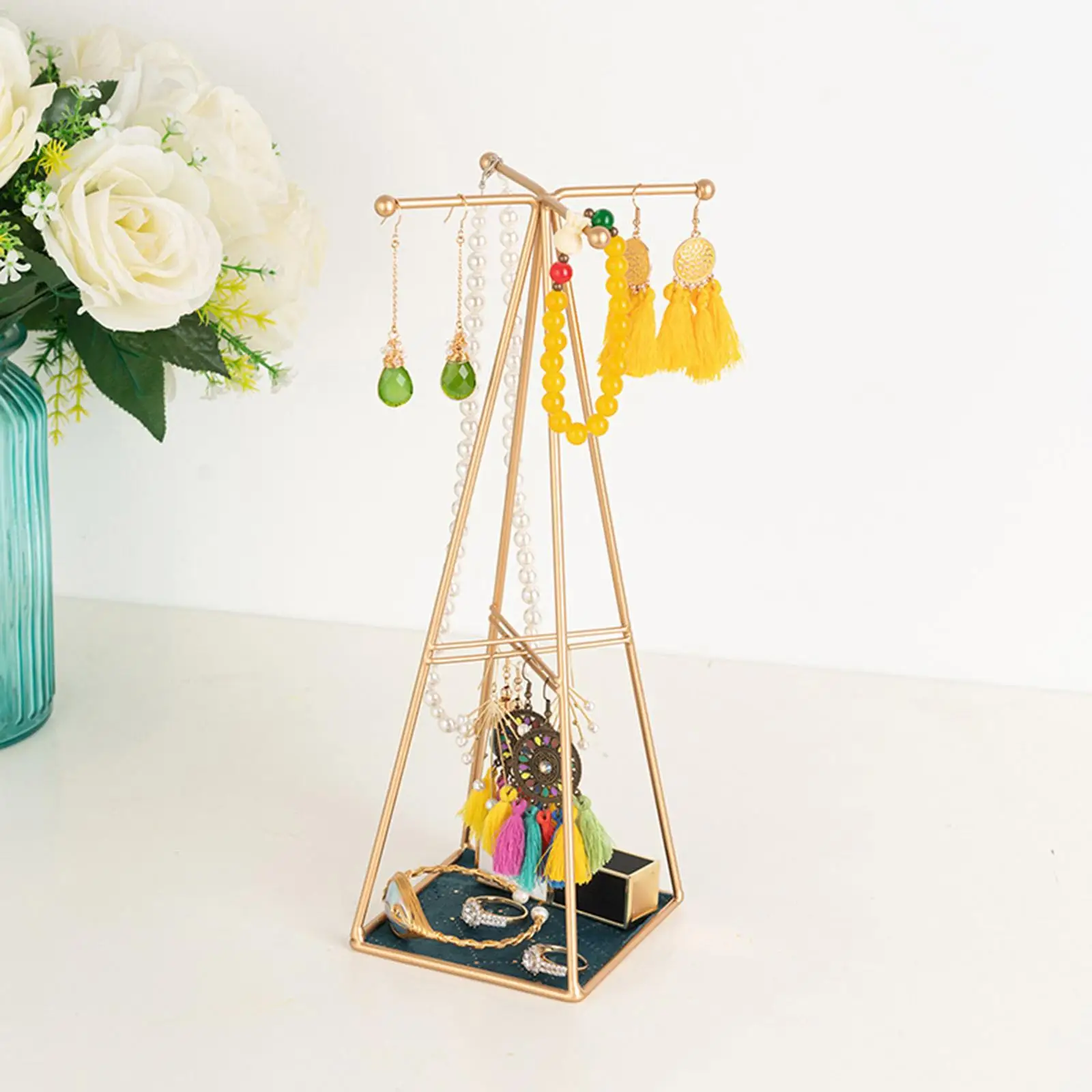 Jewelry Organizer Stand Decoration Golden Hanging Rack for Bracelets