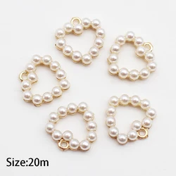 10 Heart-shaped Alloy Pearl Pendant Earrings Necklaces DIY Bow Hair Clips Hand Sewn Decorative Accessories