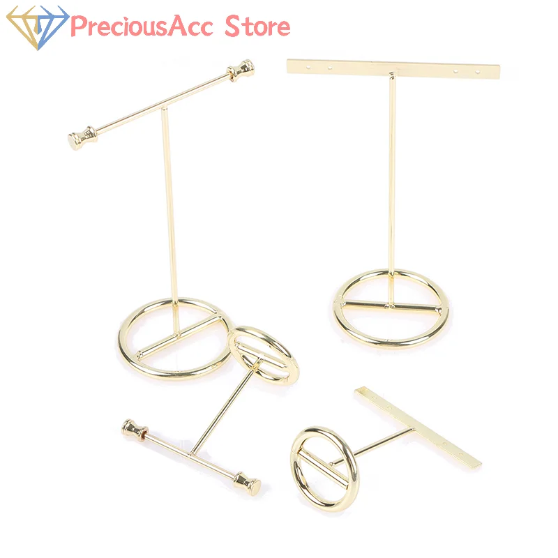 

Gold T-Shape Earrings Display Stand Showcase Earrings Display Rack