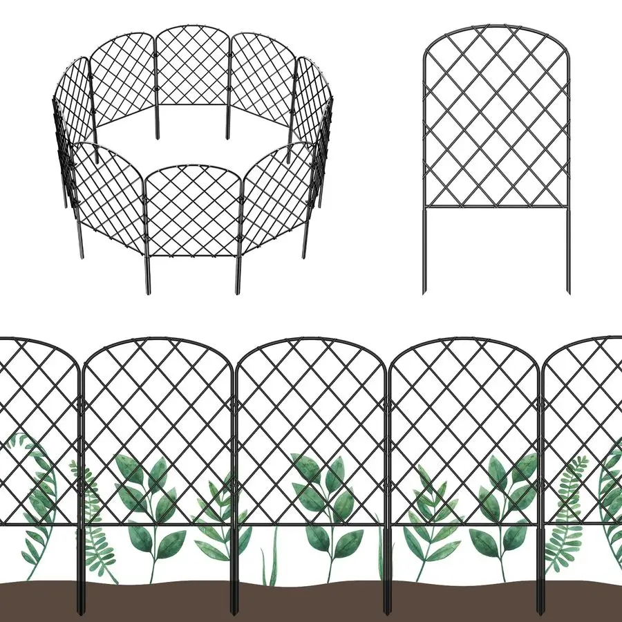 

25 Pack Decorative Garden Fence, Total 27ftL x 24inH Animal Barrier Border, Rustproof Metal Wire Section Edging Fencing Panel fo