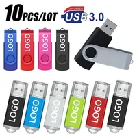 Custom LOGO 10PCS/lot METAL USB3.0 Flash Drive 128GB 64GB 32GB High Speed 16GB Memory Flash Usb Stick Small Disk Custom Logo