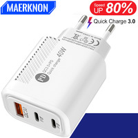 60W USB Charger 3 Port Fast Charging Quick Charge 3.0 for iPhone 14 13 12 Xiaomi 11 Huawei Samsung Portable Mobile Phone Charger