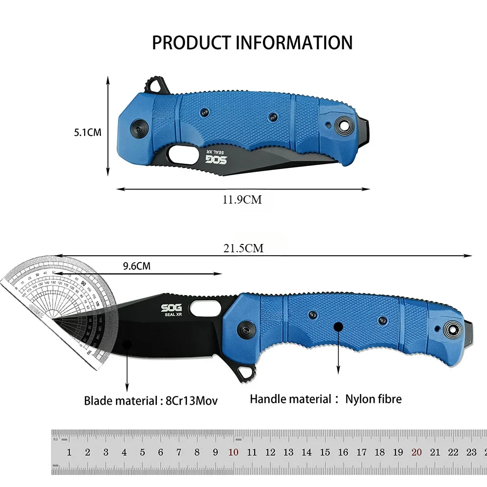 EDC Tactical Folding Knife, High Quality 8Cr13Mov Steel Blade, Portable Multi-purpose Hunting Pocket Knife for Outdoor Survival