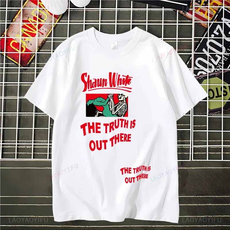 Shaun whate The Truth Is Out There Text Print Summer Loose TeeCasual Street Tshirt Hip Hop T Shirts streetwear hot sale