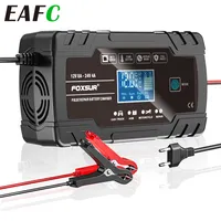 EAFC 12V-24V 8A Car Battery Charger LCD Automatic Pulse Repair Charge for Lifepo4 AGM Lead-Acid Lithium Battery Charger For Car