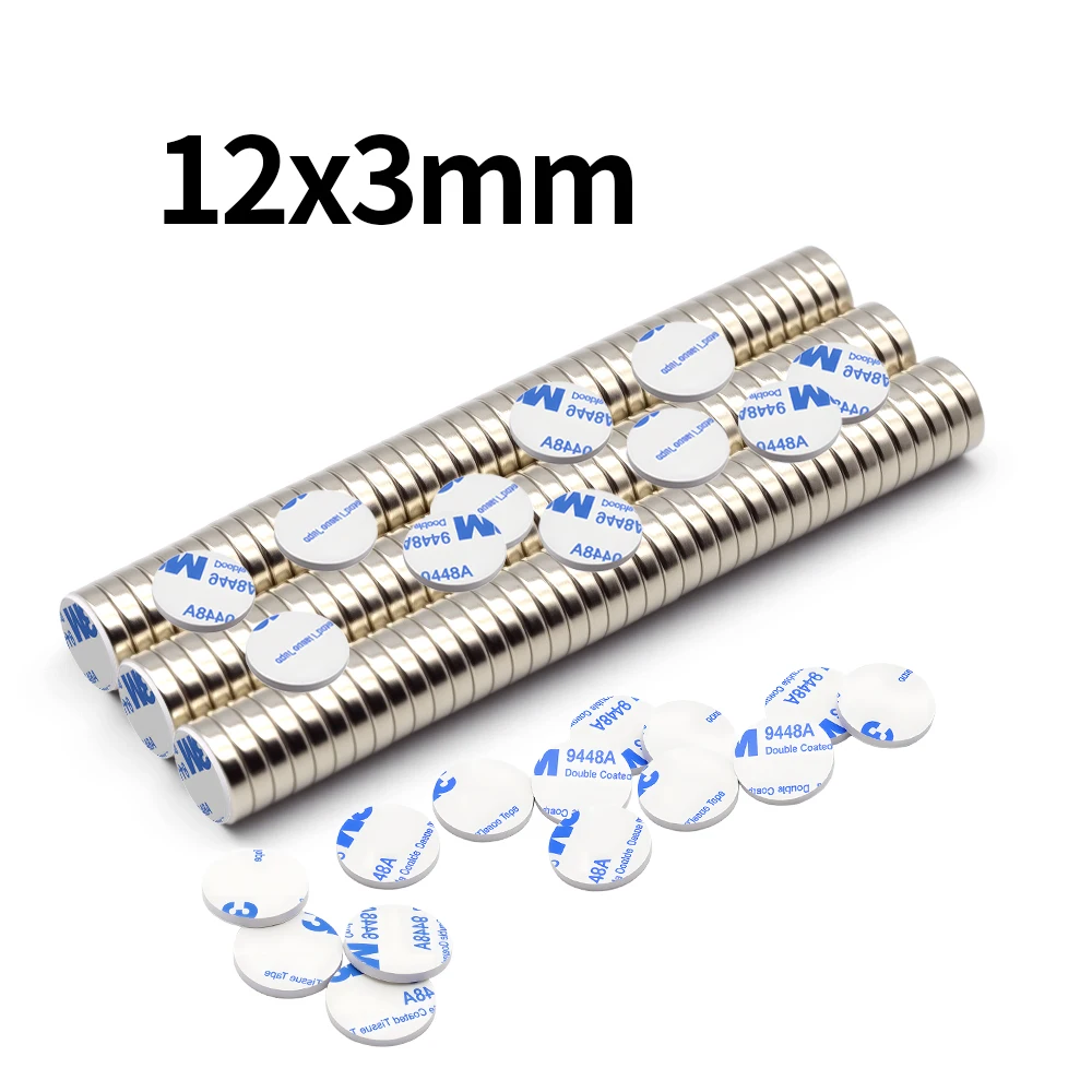 

12x3mm Refrigerator magnets iman With double-sided tape DIY Office Whiteboard Workshop