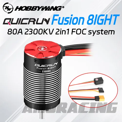 Hobbywing QUICRUN 퓨전 8IGHT 80A 2300KV 2in 1 FOC 시스템 브러시리스 센서 모터 ESC, 1/8 RC 모델 락 크롤러용 통합