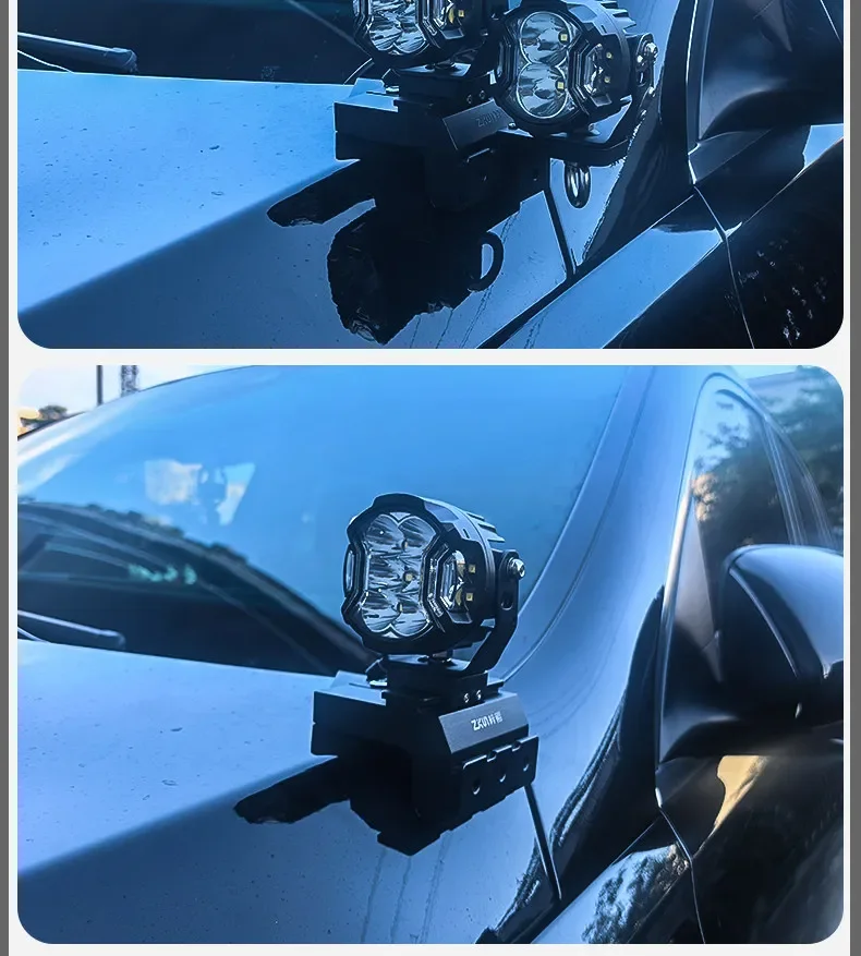 Car A-Pillar Dual Light Quick-Release Bracket Modified Hood LED Spotlight Expansion Bracket For Mercedes-Benz GLE400E 2023-2025 detail image 7