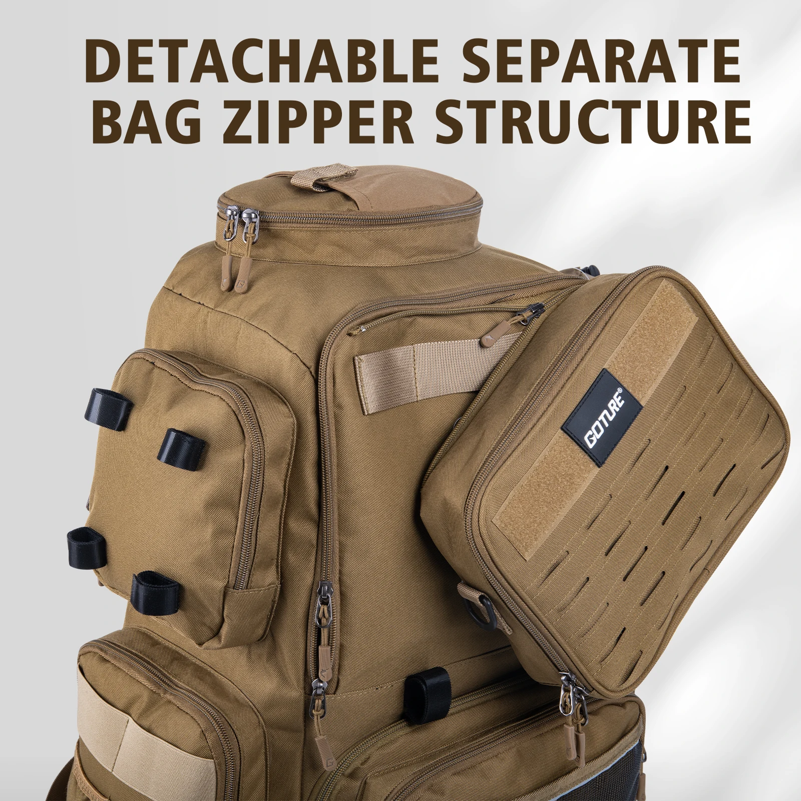 

Goture New 58L Fishing Bag, Regular/Insulated,900D Water-Repellent, Detachable Design,Comfortable Back for Camping Fishing Act