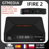 GTMEDIA Ifire2 TV Box 1080P FHD,H.265 HEVC 10bit Set Top Box,Built-in 2.4G Wifi Ethernet MPEG-4 Media Player Support M3U Decoder