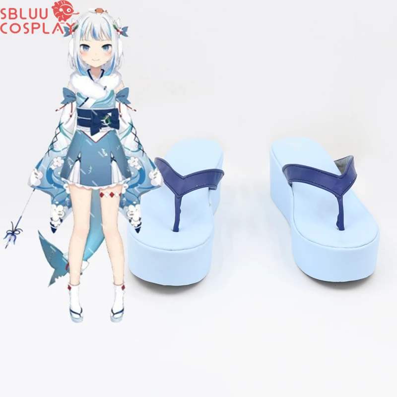 

SBluuCosplay Virtual YouTuber Gawr Gura Cosplay Shoes Custom Made Boots