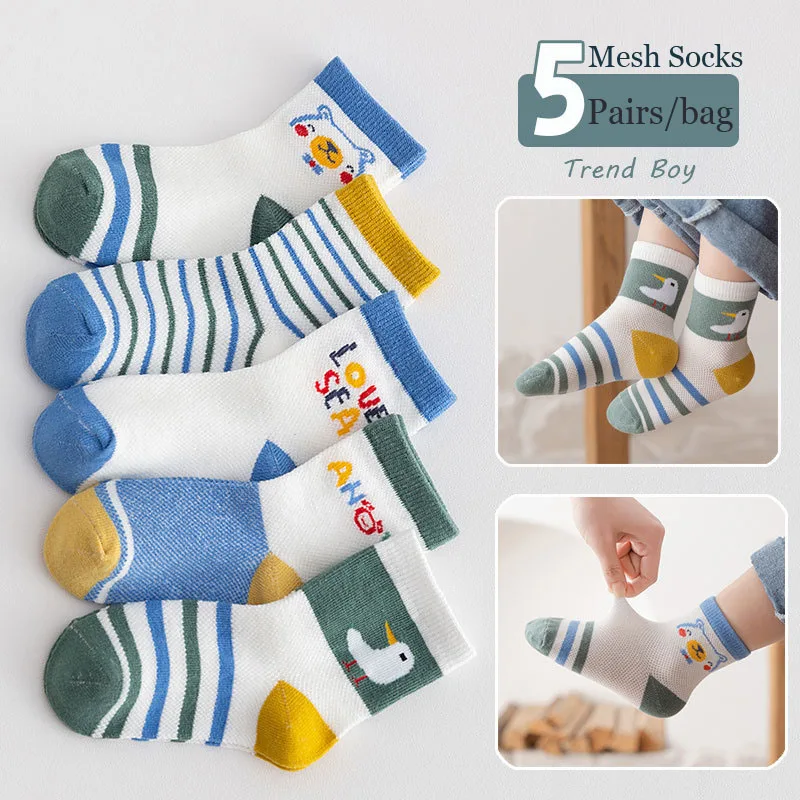 Babys ocken Frühling Sommer 5 Paar Mesh socks Säuglings socken Kinder kleine große Jungen Crew Socke