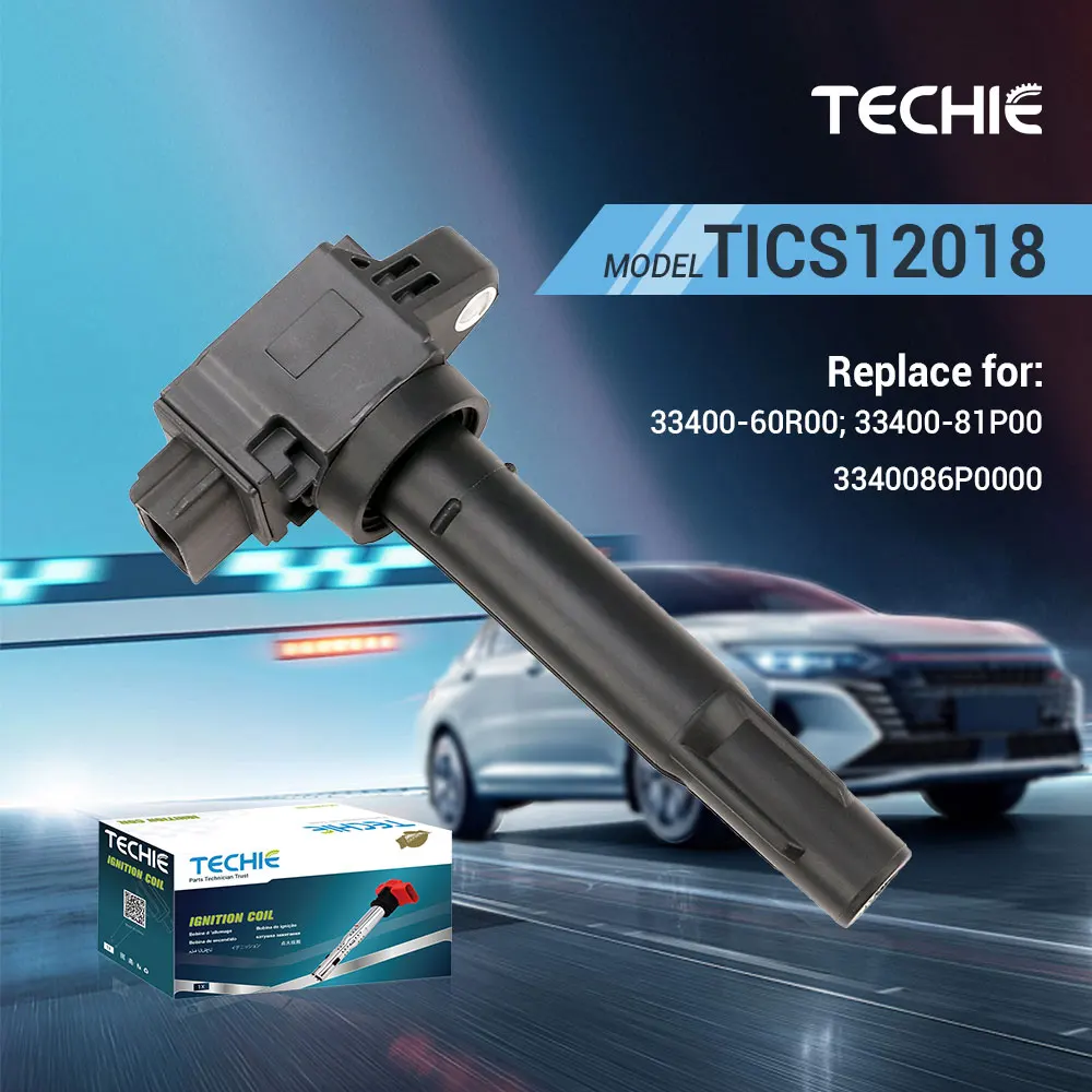 

1 шт. катушка зажигания TICS12018 замена для 33400-60R00 FK0508 33400-81P00 3340086 P00000 3340081 П00 3340060 R00 Подходит для Suzuki K14C
