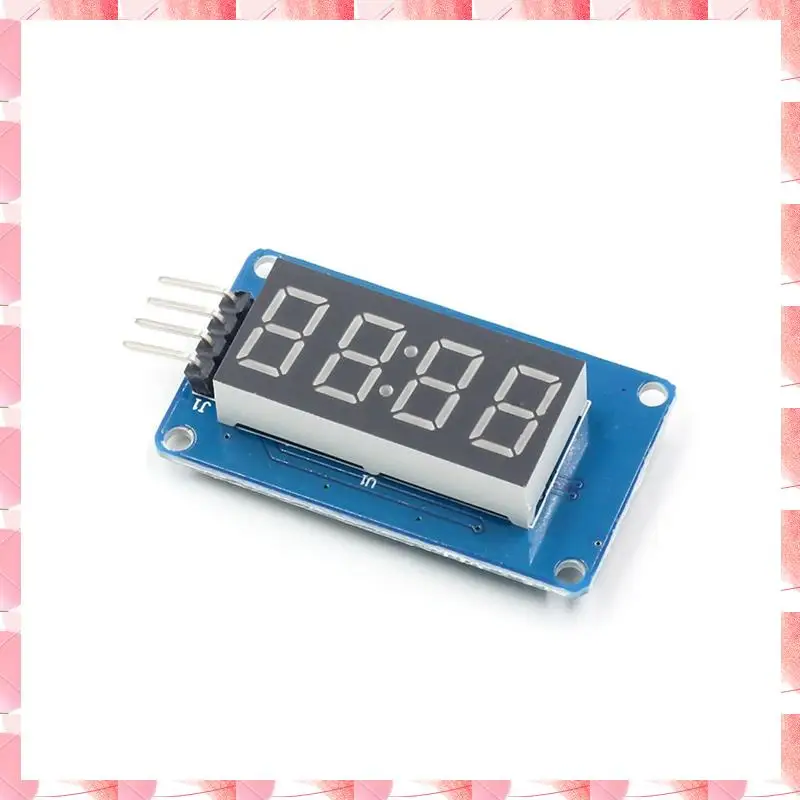 JAJA TM1637 Modulo LED 4 Scheda driver seriale per Arduino, Tubo orologio anodo rosso a 7 segmenti da 0,36 pollici