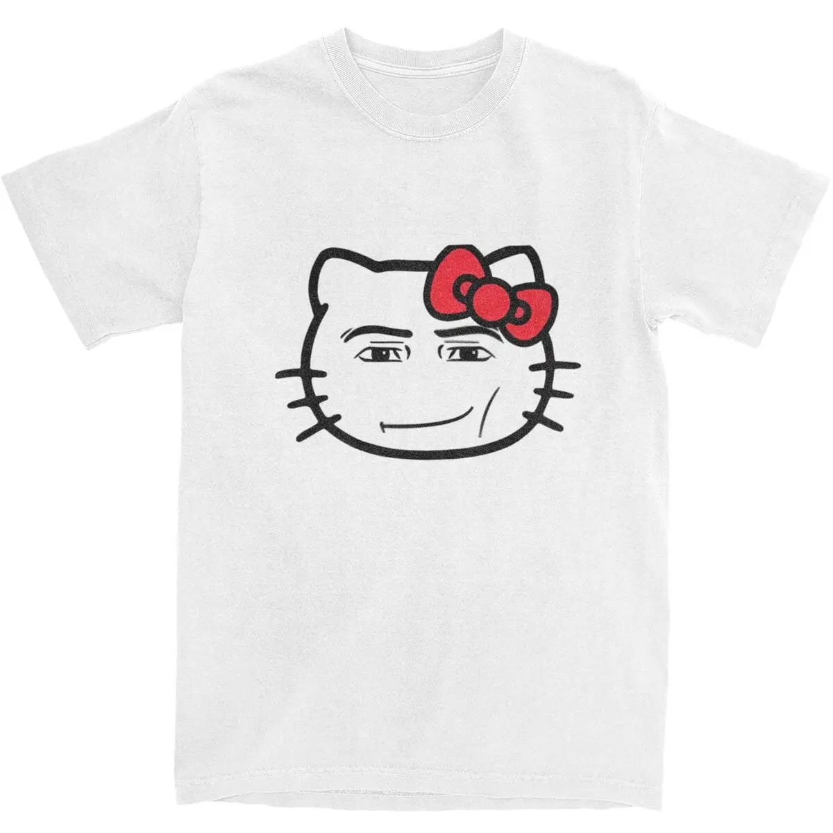 Hello Kitty Cute T-Shirt Summer Cartoon Japanese Vintage Y2K Basic T Shirts Cotton Hip Hop Tshirt For Men Short Sleeve Loose Top