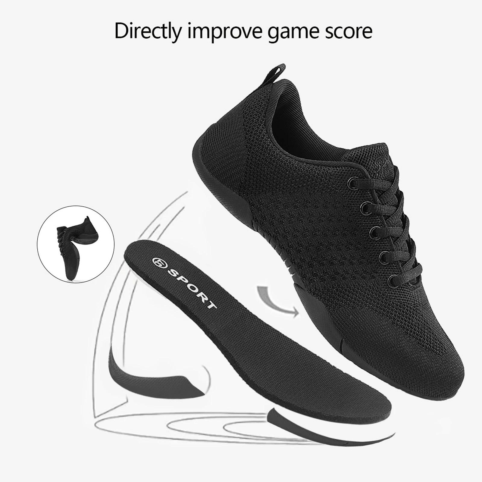 852 Atmungsaktive Mesh-Aerobic-Schuhe für Damen, leichte Cheerleading-Sneaker, rutschfeste Sohle, Tanz-Trainingsschuhe für Jugendliche und Mädchen – Detail 10