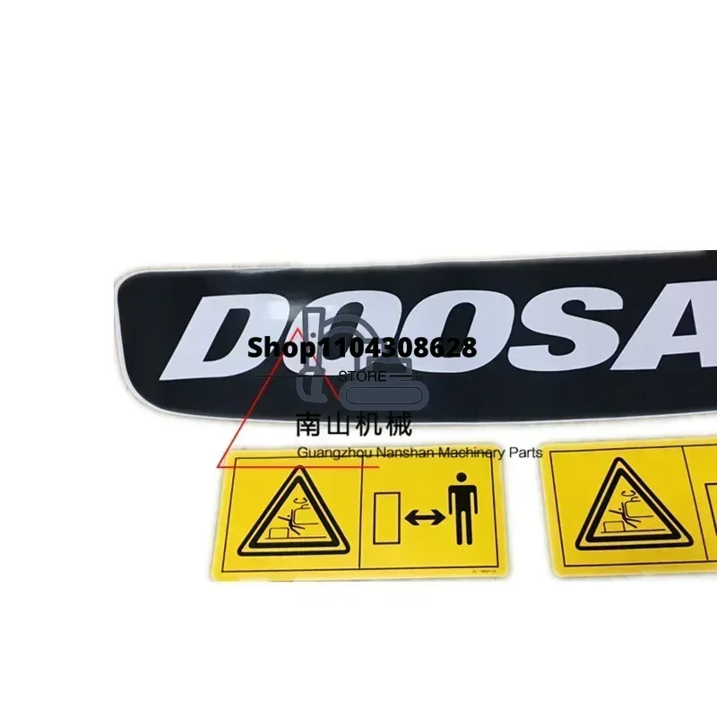 Excavator Accessories for Daewoo Doosan DX55 60 75 88-9C Rear Counterweight Sticker Logo Color Bar Danger Sticker