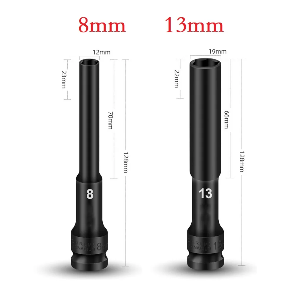 Socket Wrenches Hand Tools Sockets Wall Socket 1/2 Drive Adapter Socket 8-19mm Hex Socket Head Spanner Converter