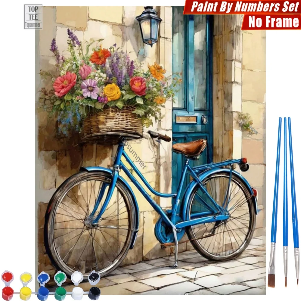 

Набор цифровых масляных красок DIY «Синие велосипеды и цветы» — Декор для дома и спальни в стиле «Весенняя каменная стена», подарок на день рождения для сына