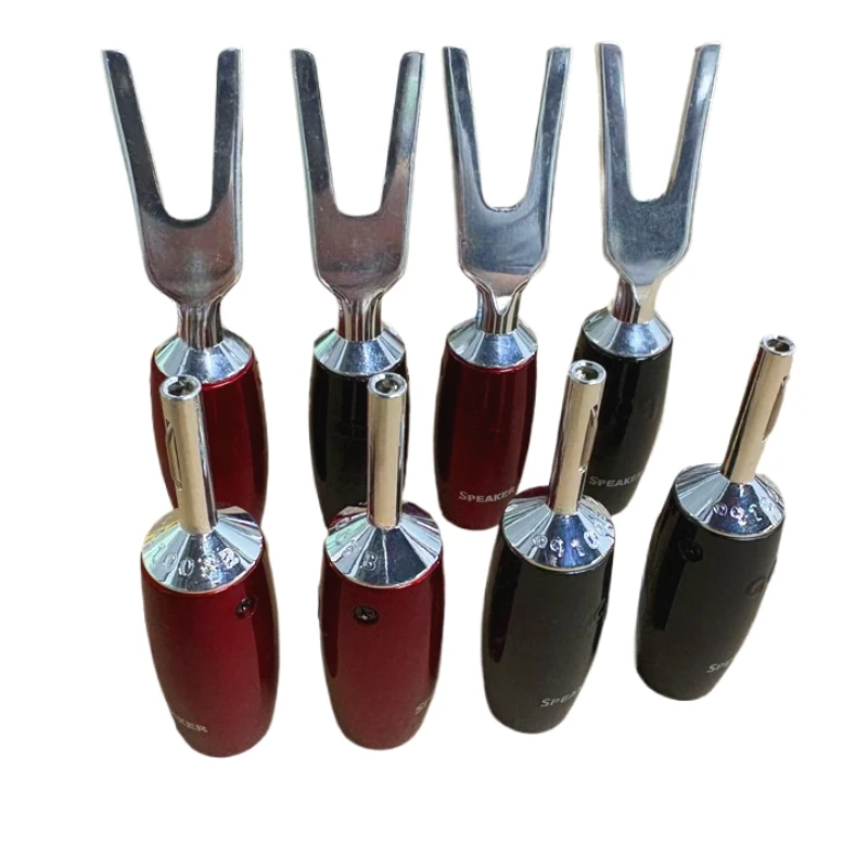 Adaptador de Audio HiFi serie 1000, Conector de pala de enchufe Banana plateado para enchufes de Cable de altavoz DIY