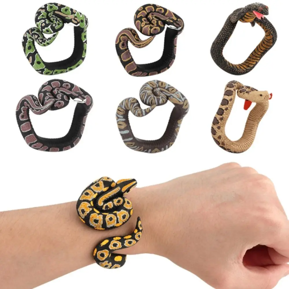 Toy Snake Bracelet Pvc Simulation Snake Wrist Band Fake Snake Wristband Prank Toys Scary Mischievous Toys Gift Items