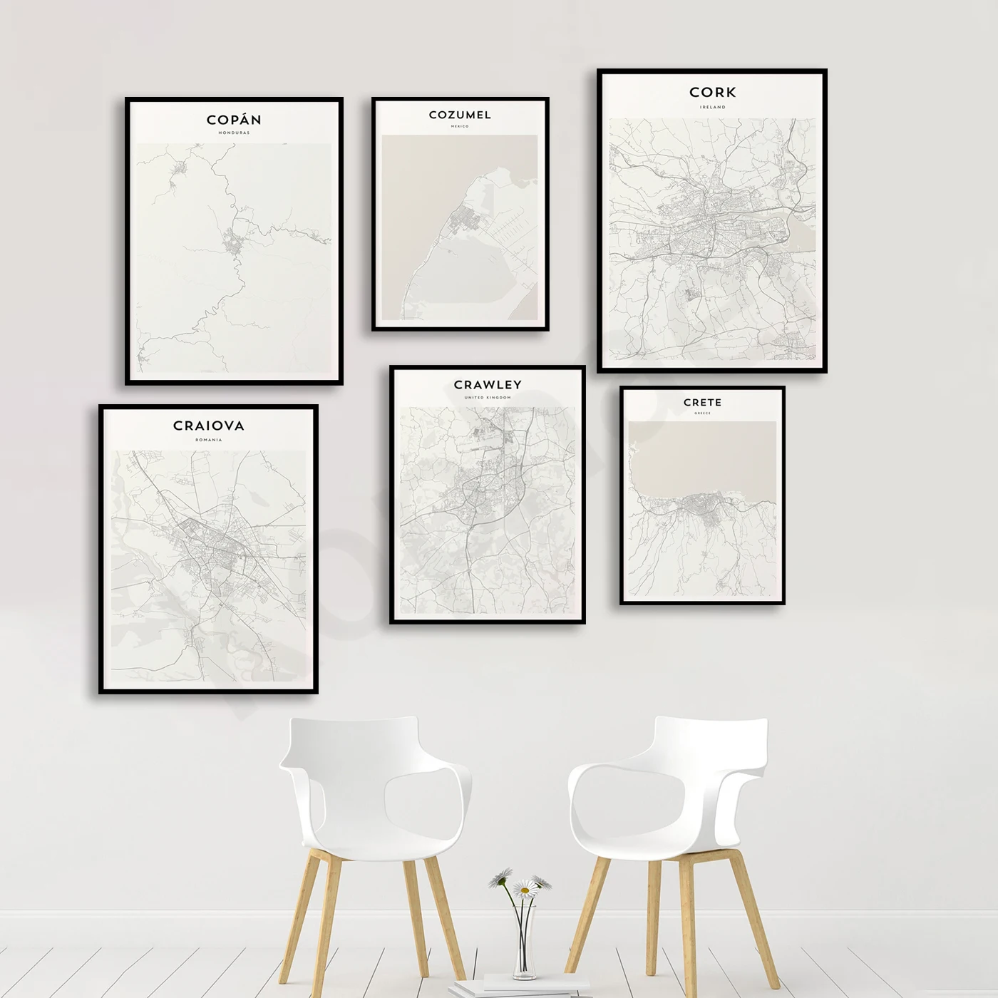 Curitiba Croydon Crete Crawley Craiova Cozumel Coventry Corfu Cordoba Copan. City Travel Map Poster