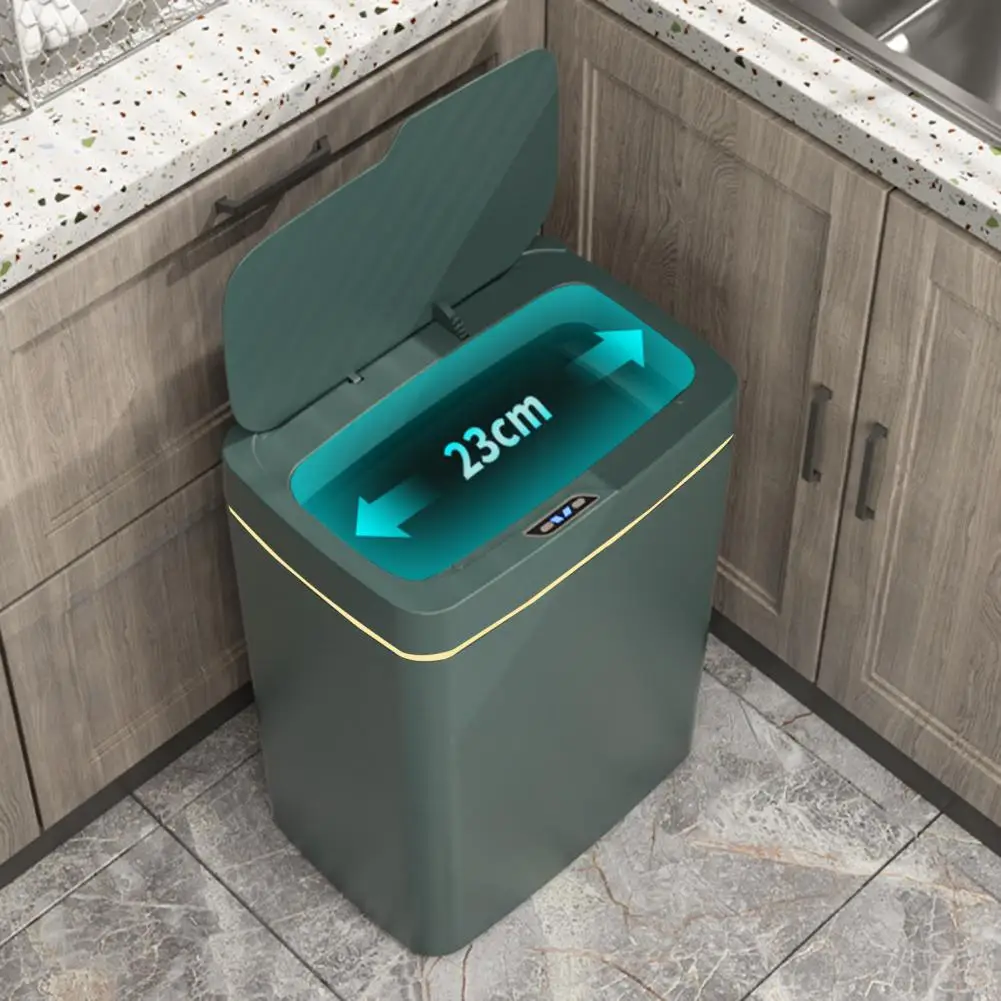 Automatic Sensor Trash Can Wastebasket with Lid 15L Large Capacity USB Charging Bathroom Intelligent Touchless Garbage Bin