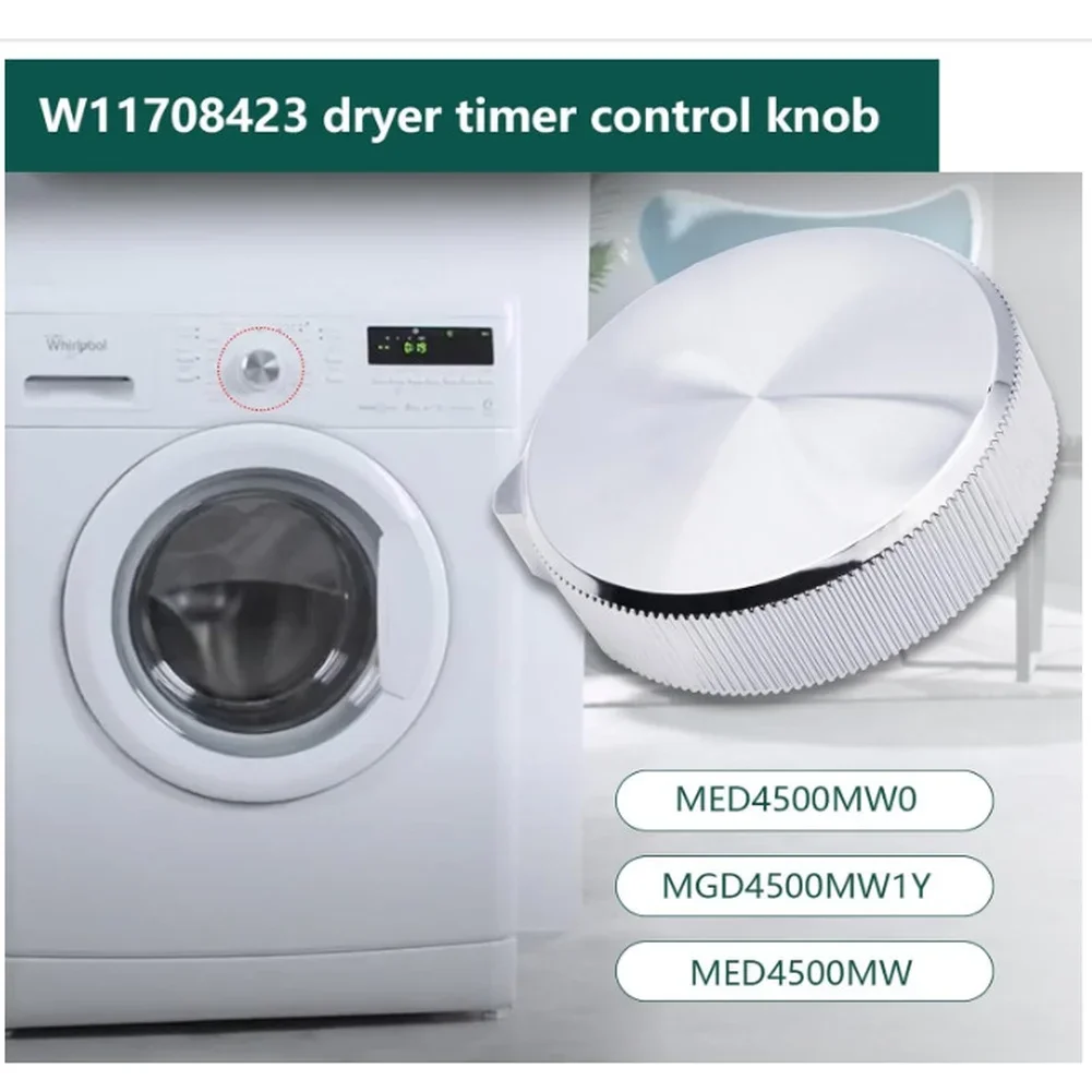 Dryer Timer Control Knob Replacement W11708423 for Brand A MED4500MW0 with Precise Fit for Efficient Dryer Operation