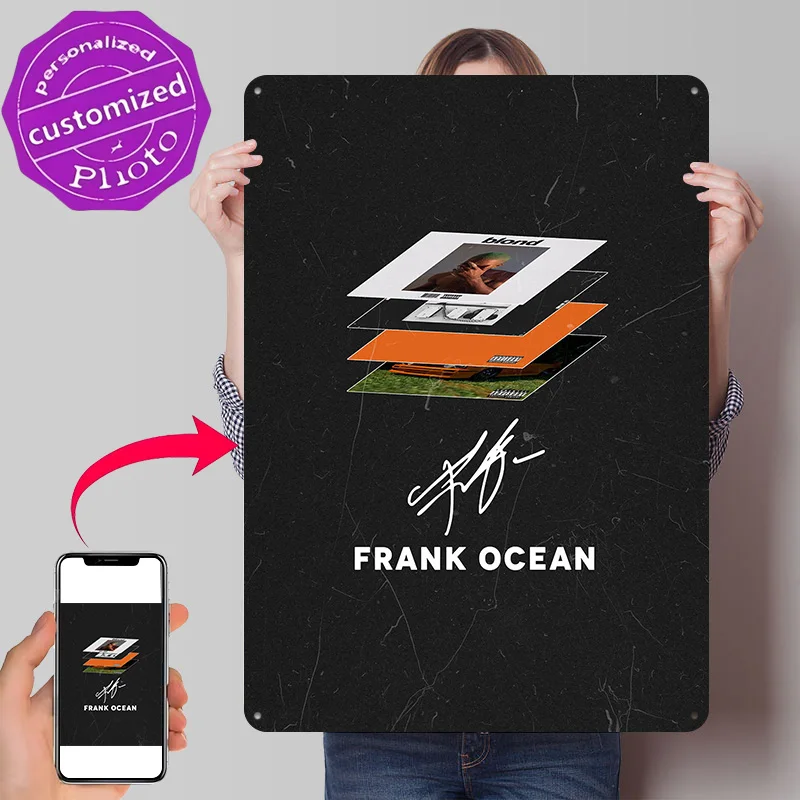 Frank Ocean 3D Printed Texture Poster Personalized Wall Art Retro Metal Tin Signs for Decor Luxury Decoration Home Decor Items