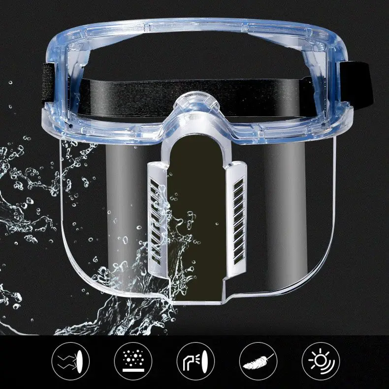 Safety Face Shields Kitchen Splatter Fack Mask Cover Ultra Clear Protective Full Face Shields to Protect Eyes Nose Mouth Plastic