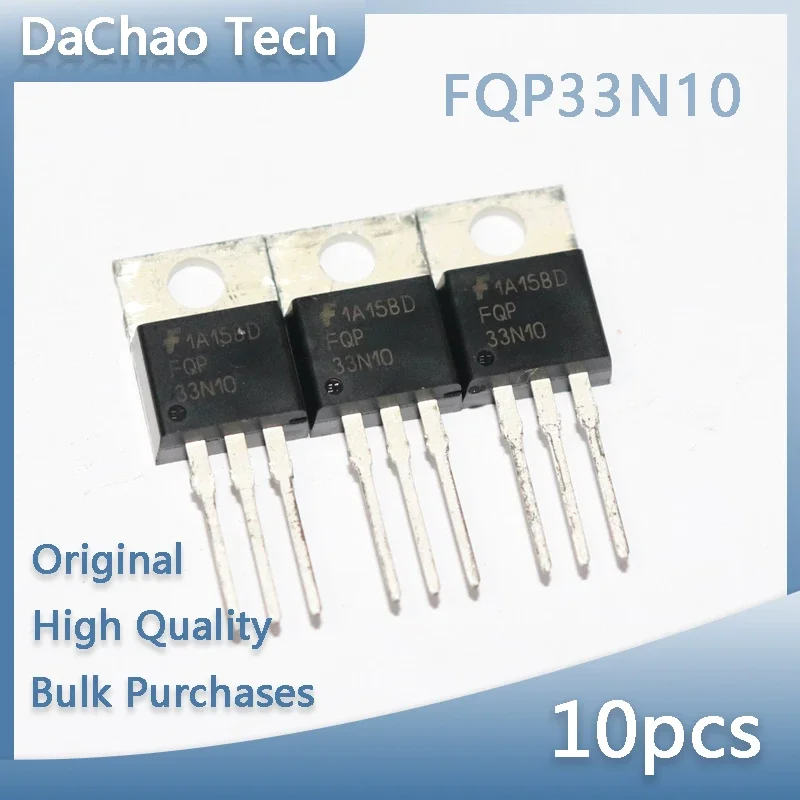 10pcs FQP33N10 33N10 100V 33A Fairchild FET TO-220F Original New